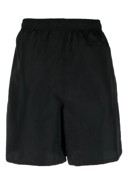 Black shorts, back view