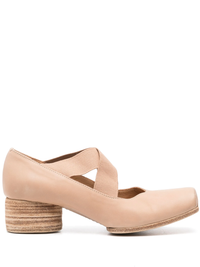 Beige ballet shoes, side view