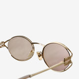 Tan sunglasses, back view