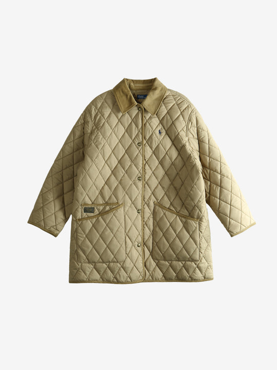 Tan coat, front view