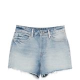 blue short, front view