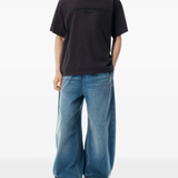 Black shirt, full body view