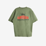 Green t-shirt,back view