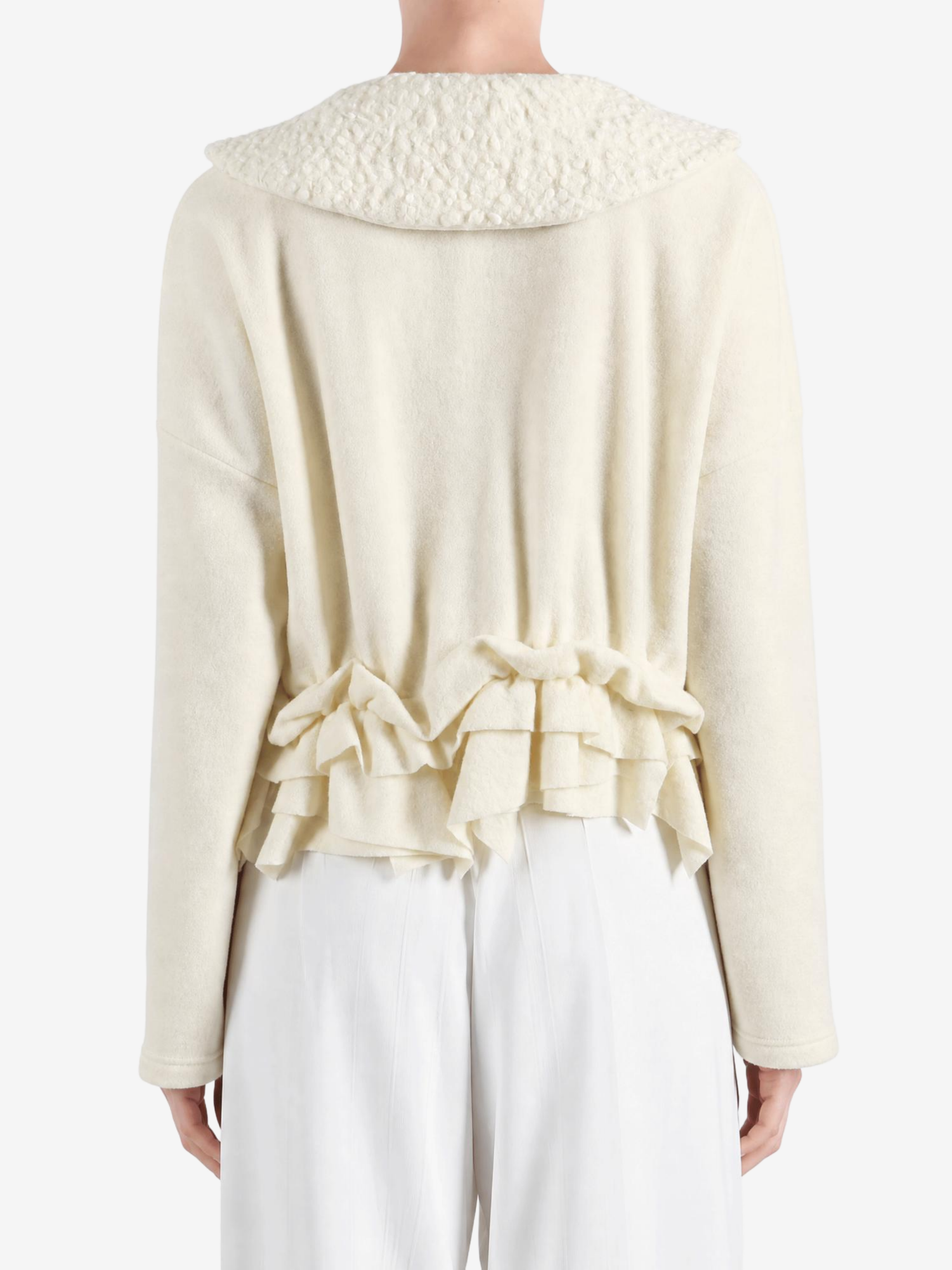 Tan knitwear, front view