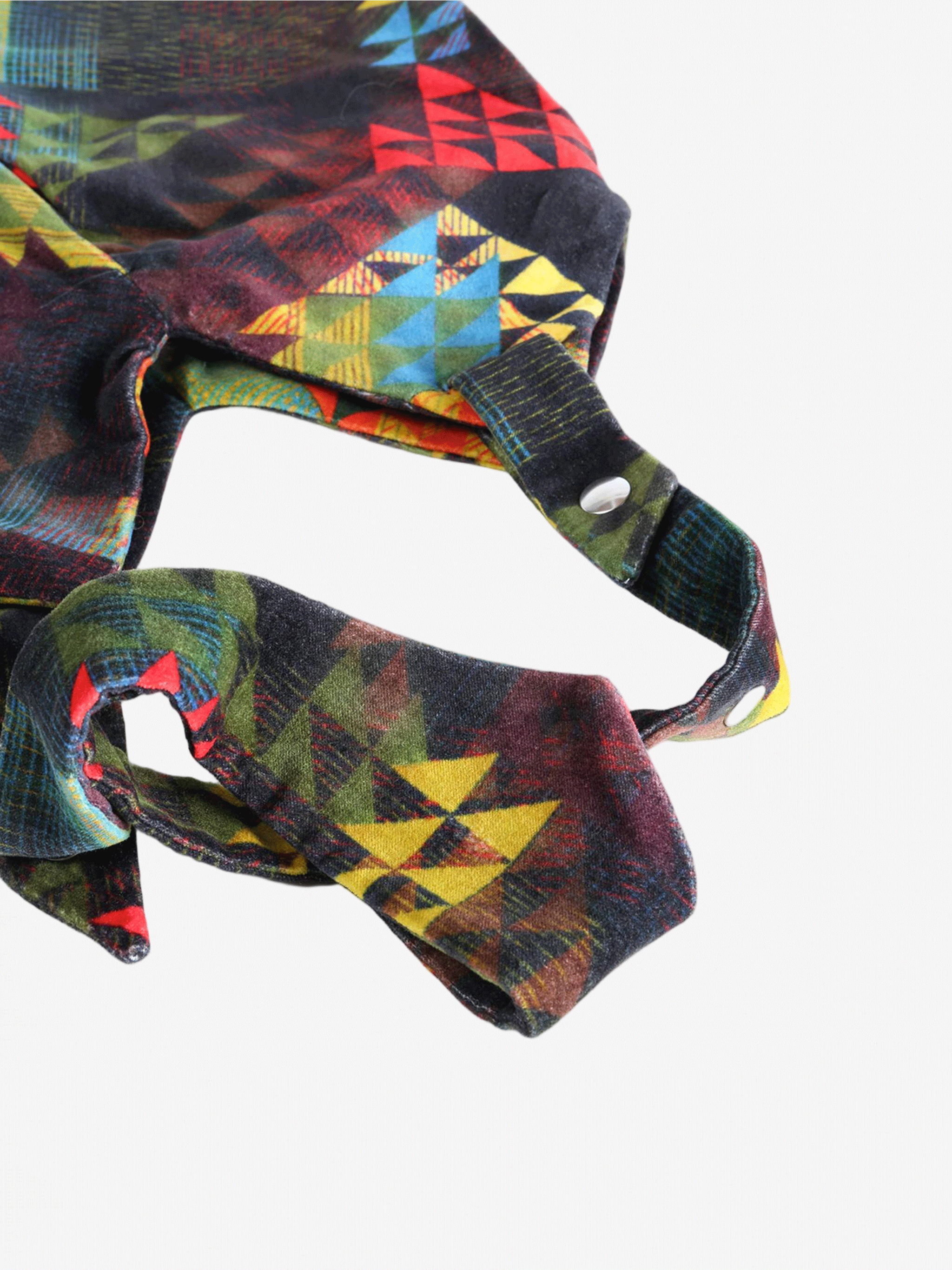 Close up of red bag, showing texture of the Cotton fabric