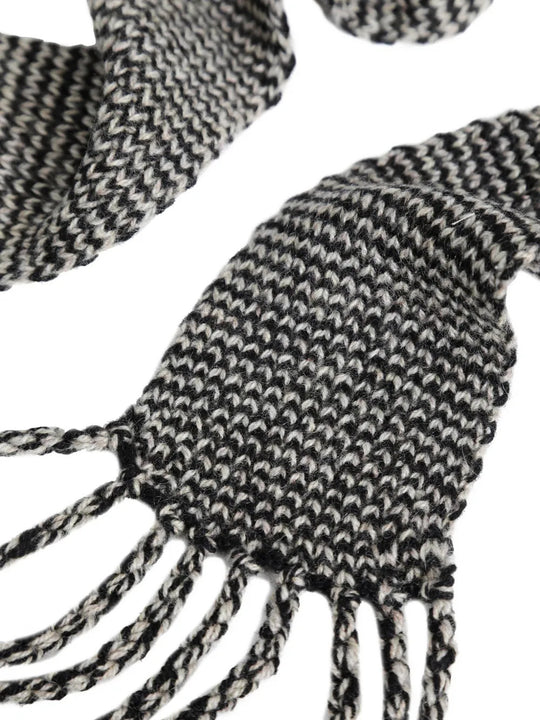 Close up of Grey scarf, showing texture of the 100% cotton fabric