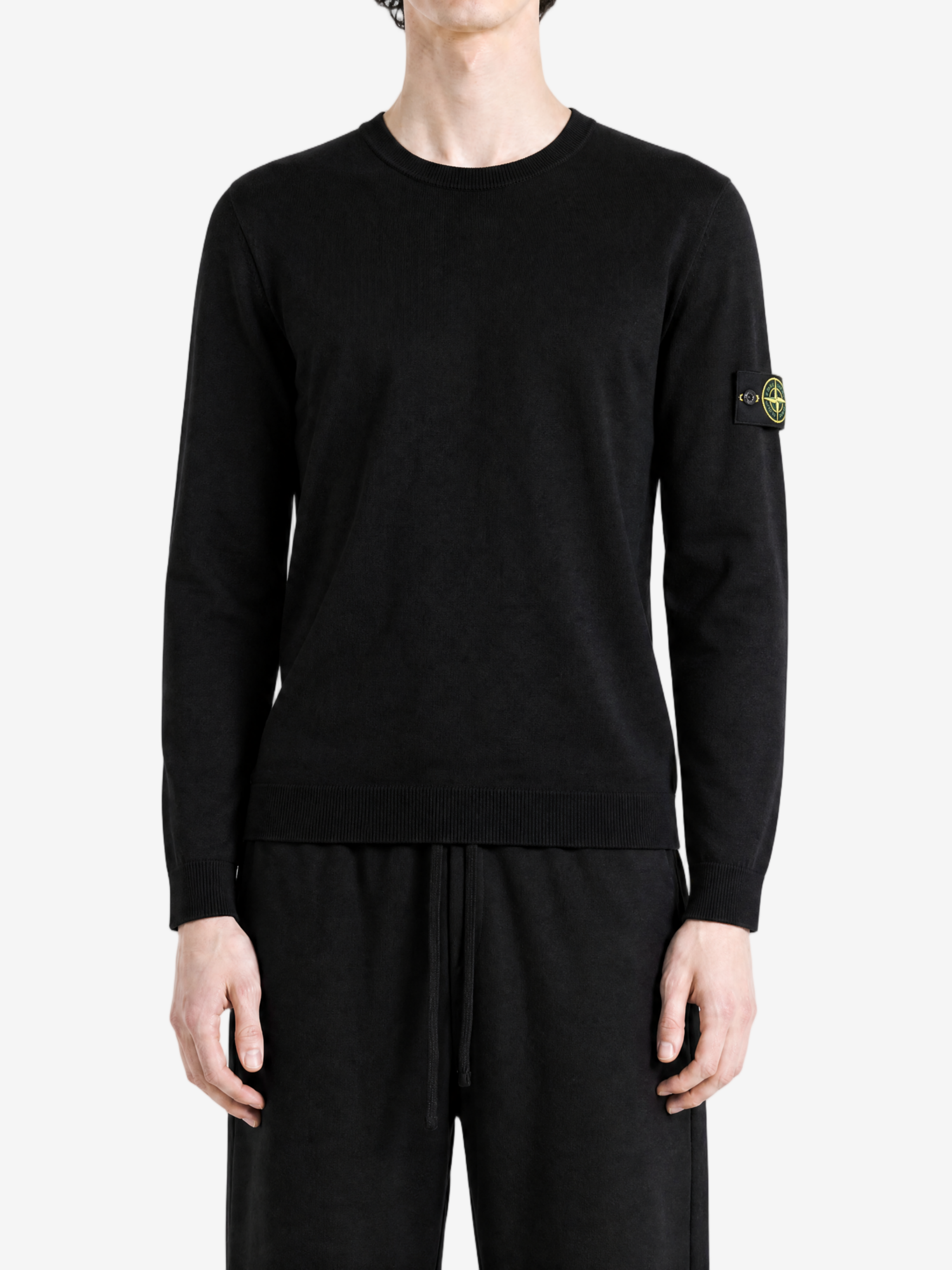 Black hoodie, full body view
