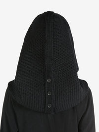 YOHJI YAMAMOTO - Women Knit Backside Button Hooded Warmer