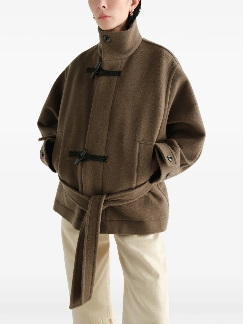 Brown jacket, full body view