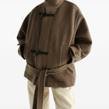 Brown jacket, full body view