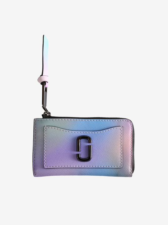 Blue wallet, front view