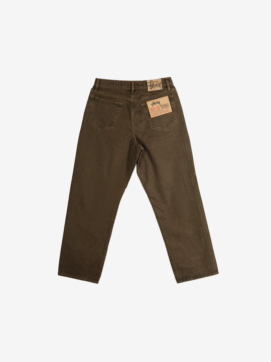 Brown jeans, back view showing relaxed fit