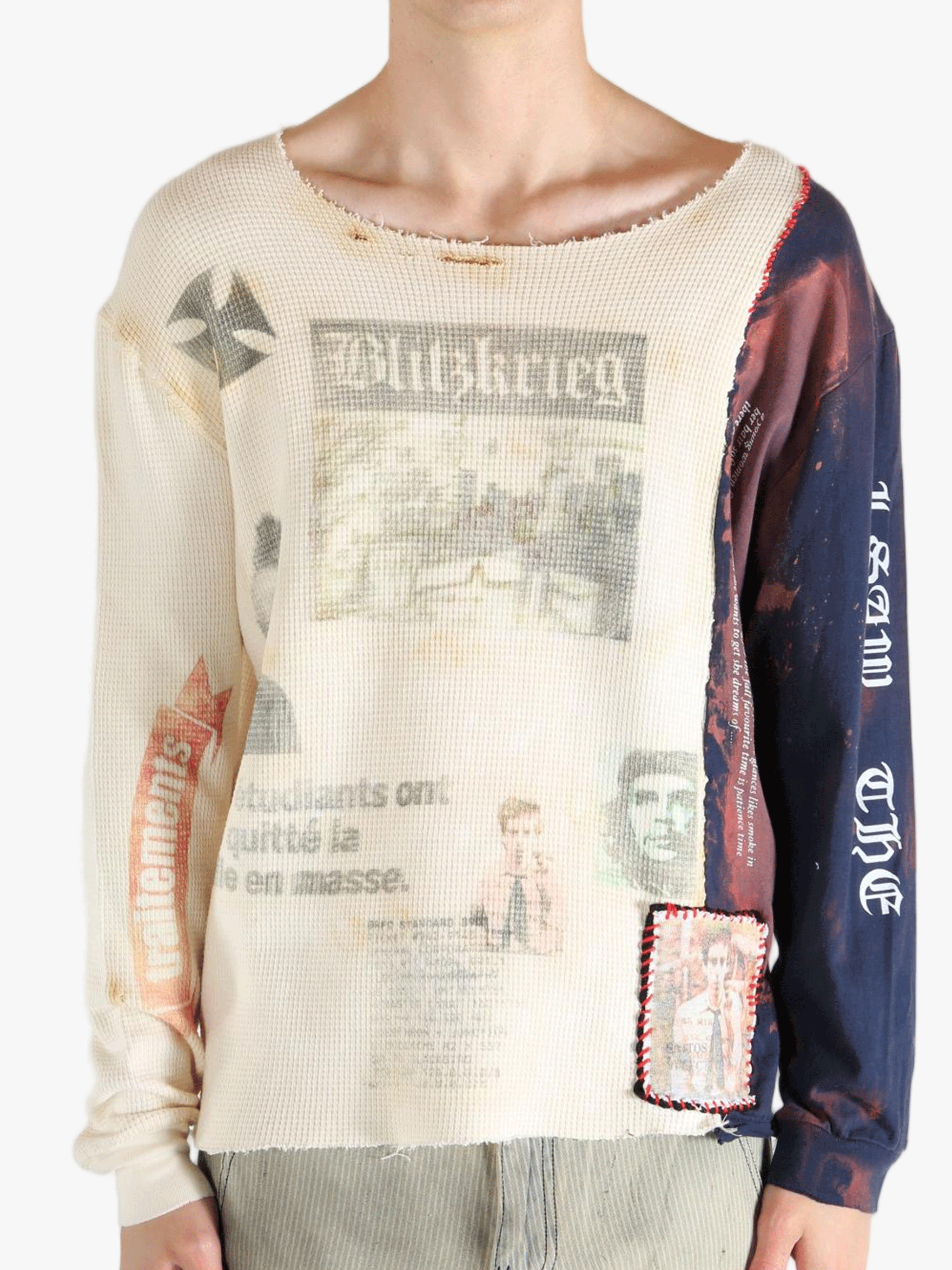 White knitwear worn by a person, showing the knitwear fit