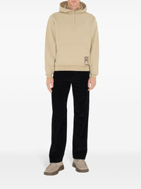 BURBERRY - Men Check Label Cotton Hoodie