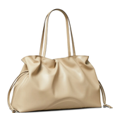 Tan bag, back view