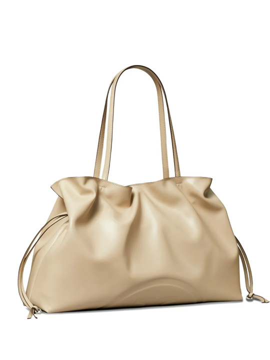 Tan bag, back view