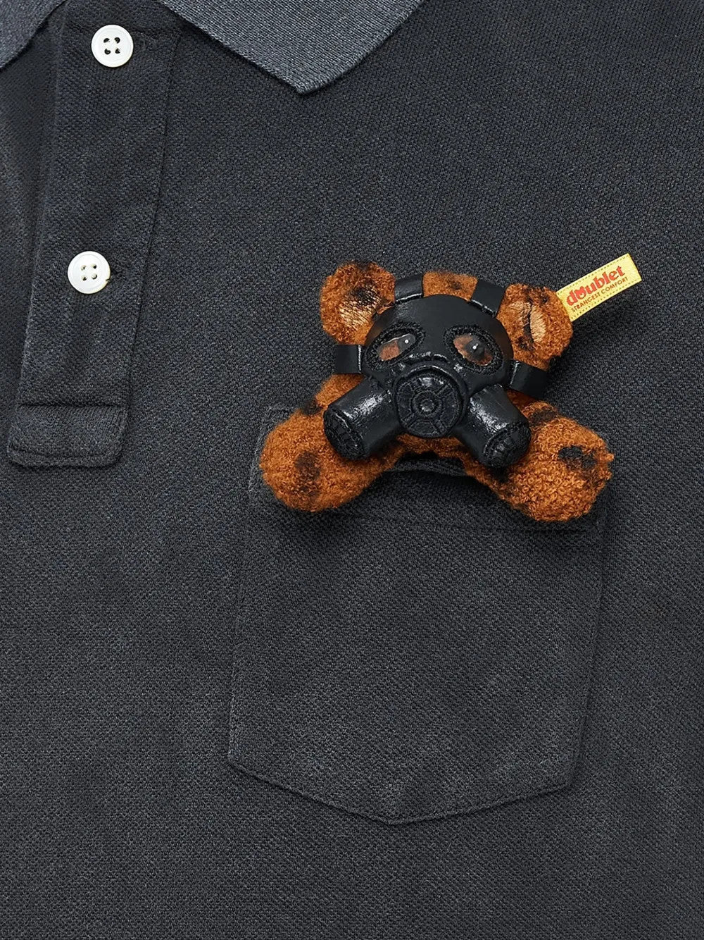 Close up of Black shirt, showing detail