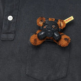 Close up of Black shirt, showing detail