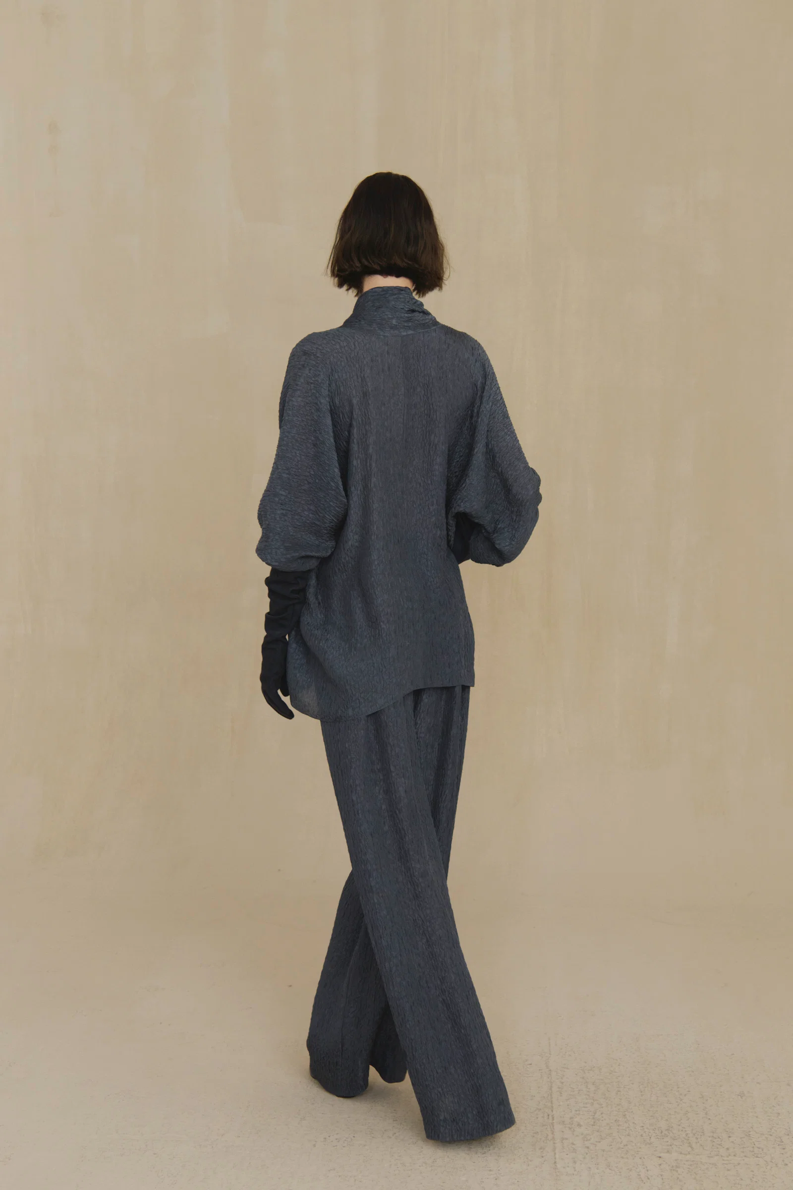Grey jacket, full body view
