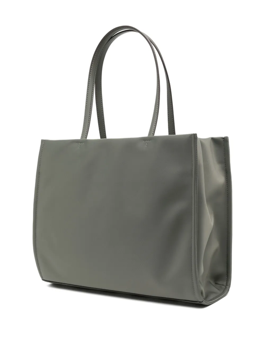 grey bag, back view