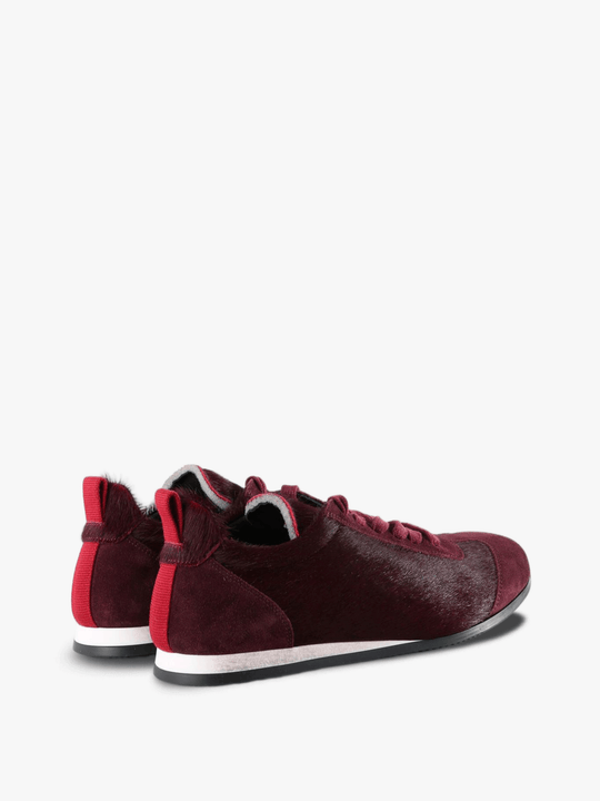 Burgundy shoes, back view