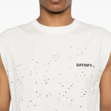 Grey t-shirt worn by a person, showing the t-shirt fit