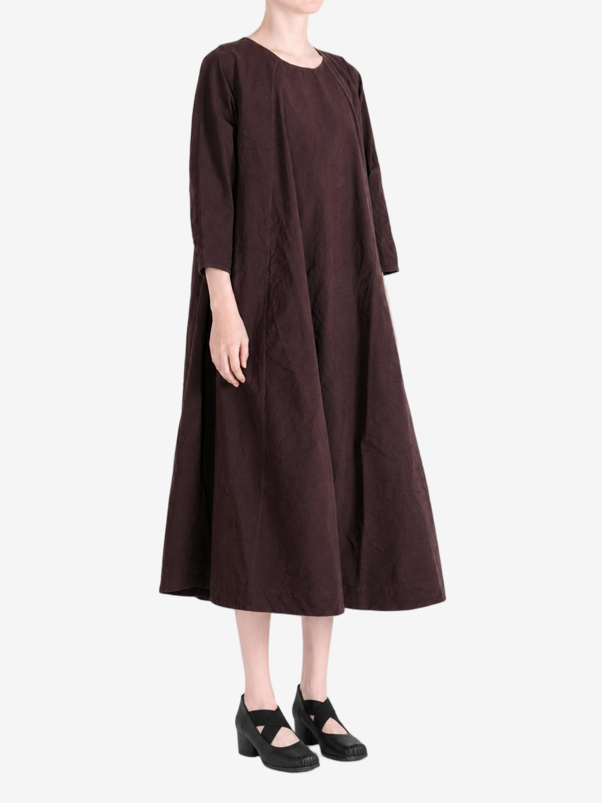 Brown dress, full body view