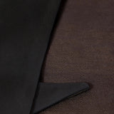 Close up of Black scarf, showing texture of the 100% calf leather made fabric