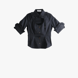 Black shirt, front view