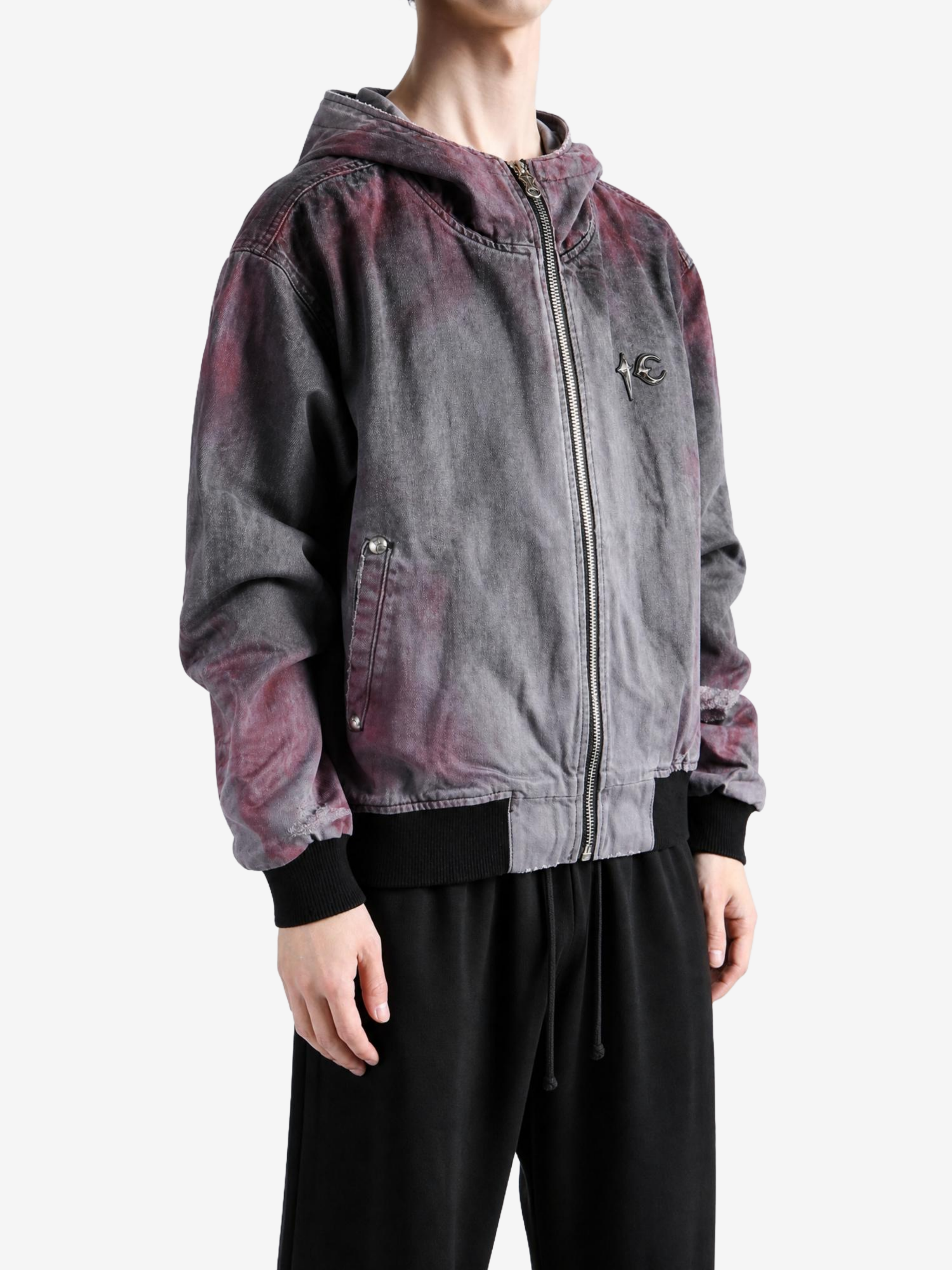 Purple jacket, full body view