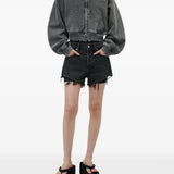 Grey hoodie, full body view