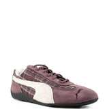 Burgundy shoes, front view