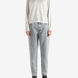 White knitwear, full body view