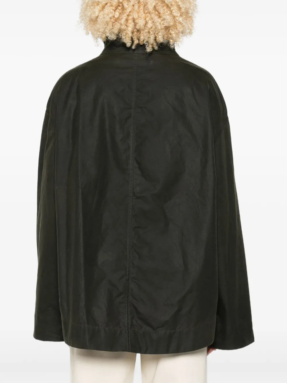 Green jacket, full body view