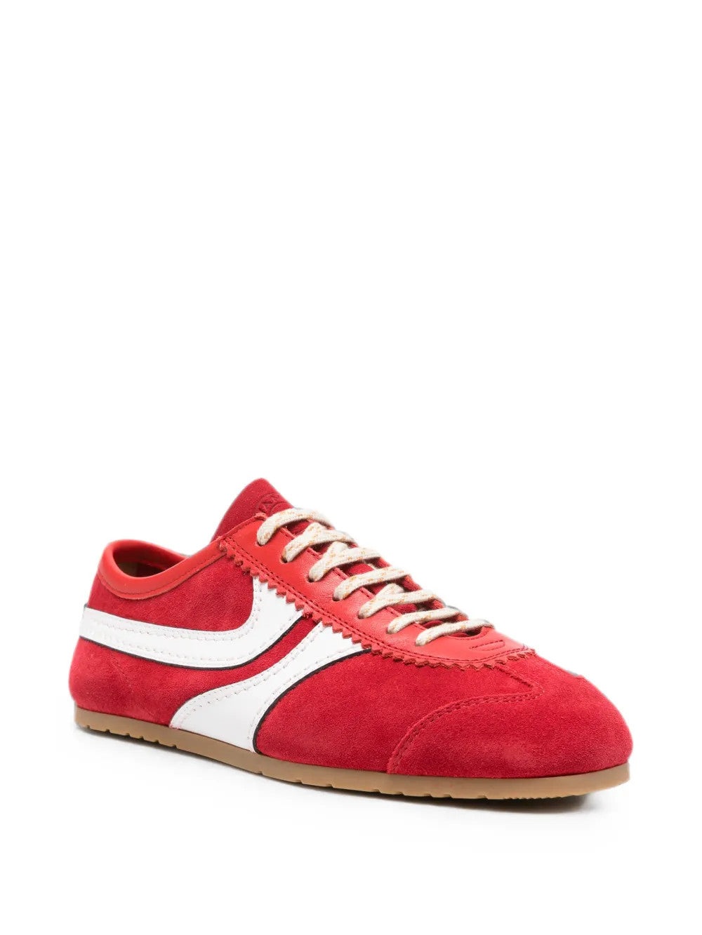 Red shoes, front view