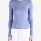 Blue t-shirt, full body view