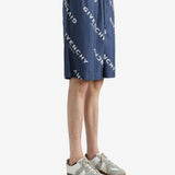 Navy short worn by a person, showing the short fit