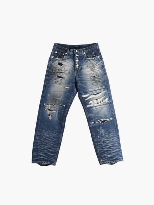 Blue pants, front view