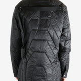 Black jacket worn by a person, showing the jacket's fit