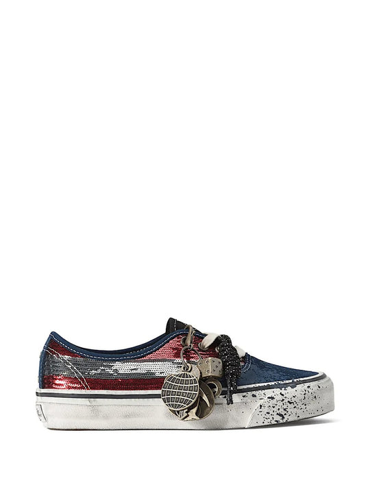 Red shoes, side view