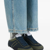 Navy shoes, front view