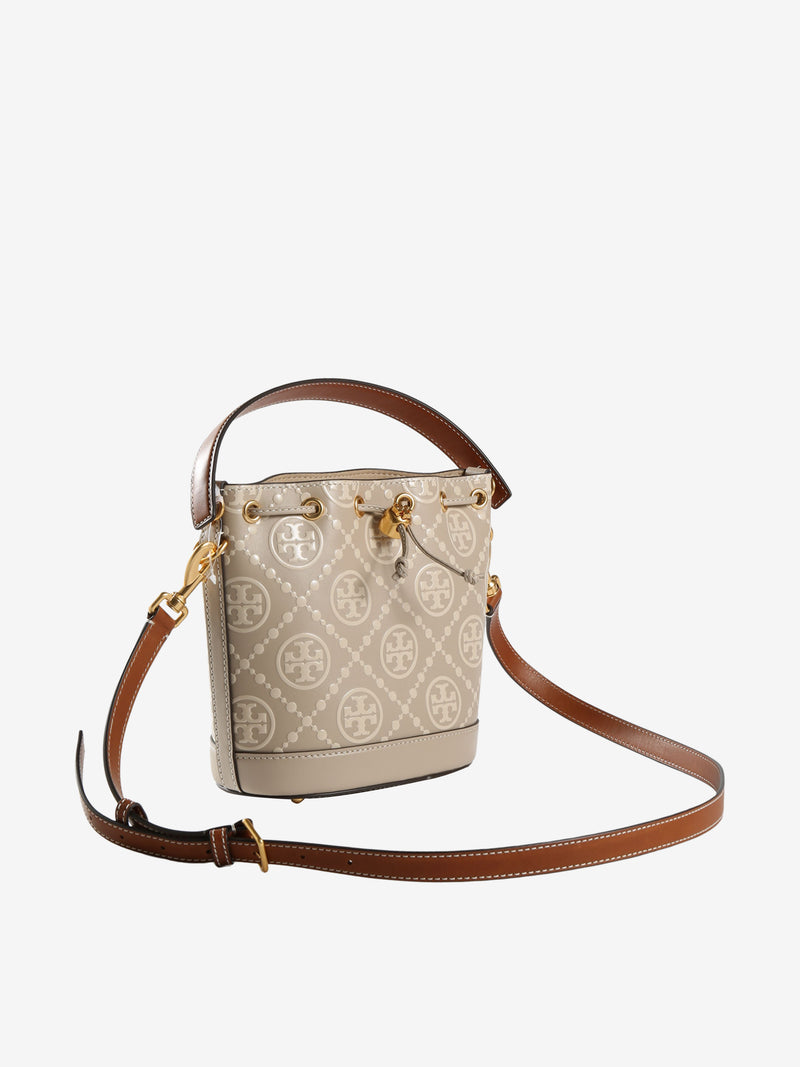 TORY BURCH - Women T Monogram Contrast Embossed Bucket Bag