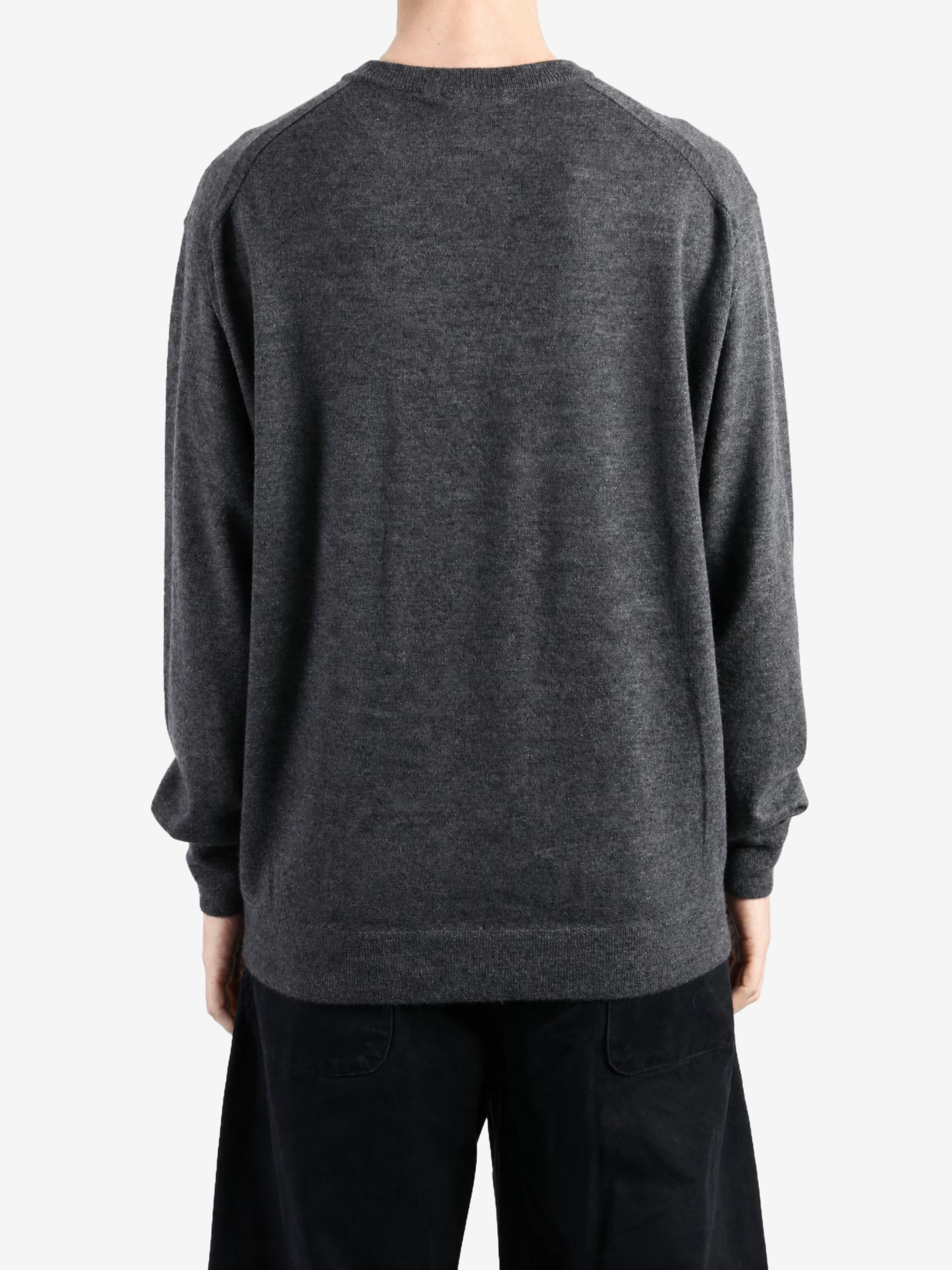 Grey knitwear, full body view