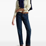 Tan knitwear, full body view