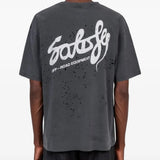 Black t-shirt, full body view
