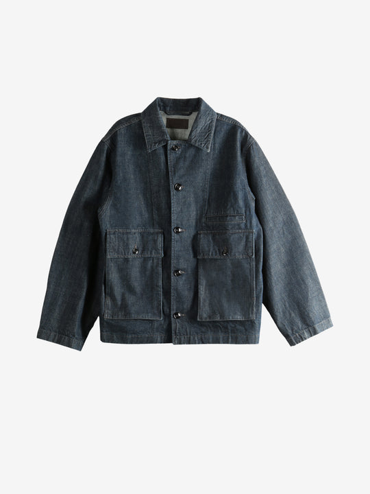 Blue jacket, front view