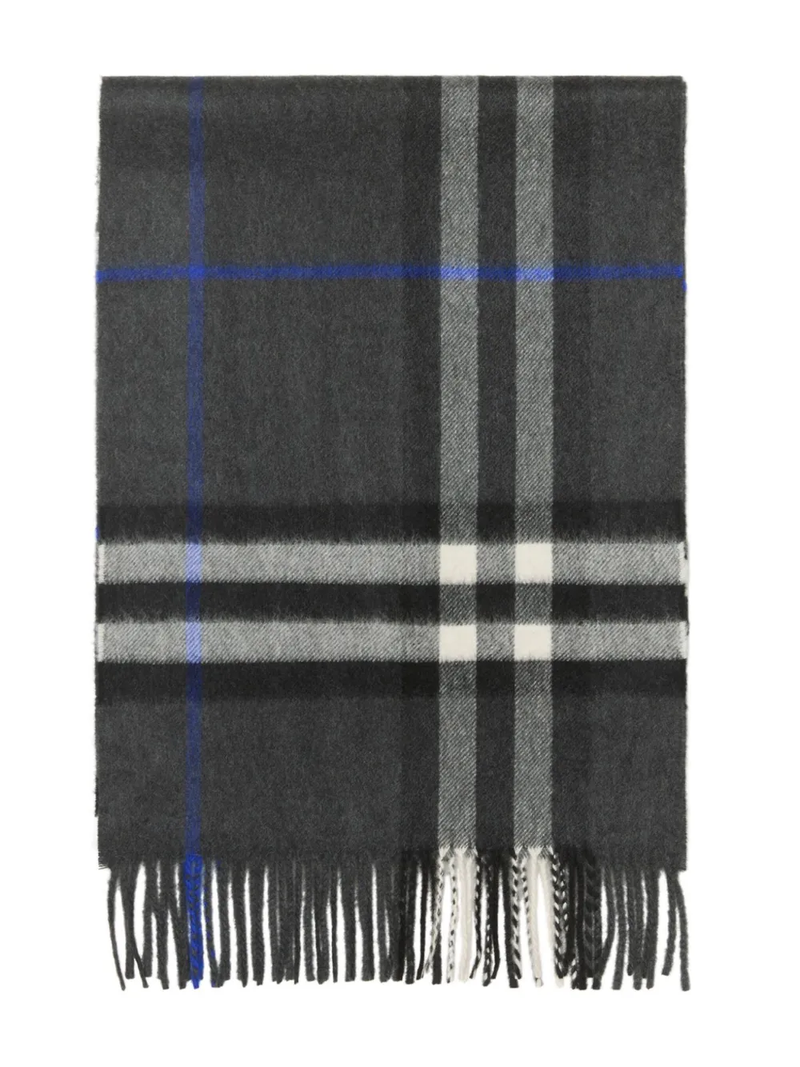 BURBERRY - Unisex Check Cashmere Scarf