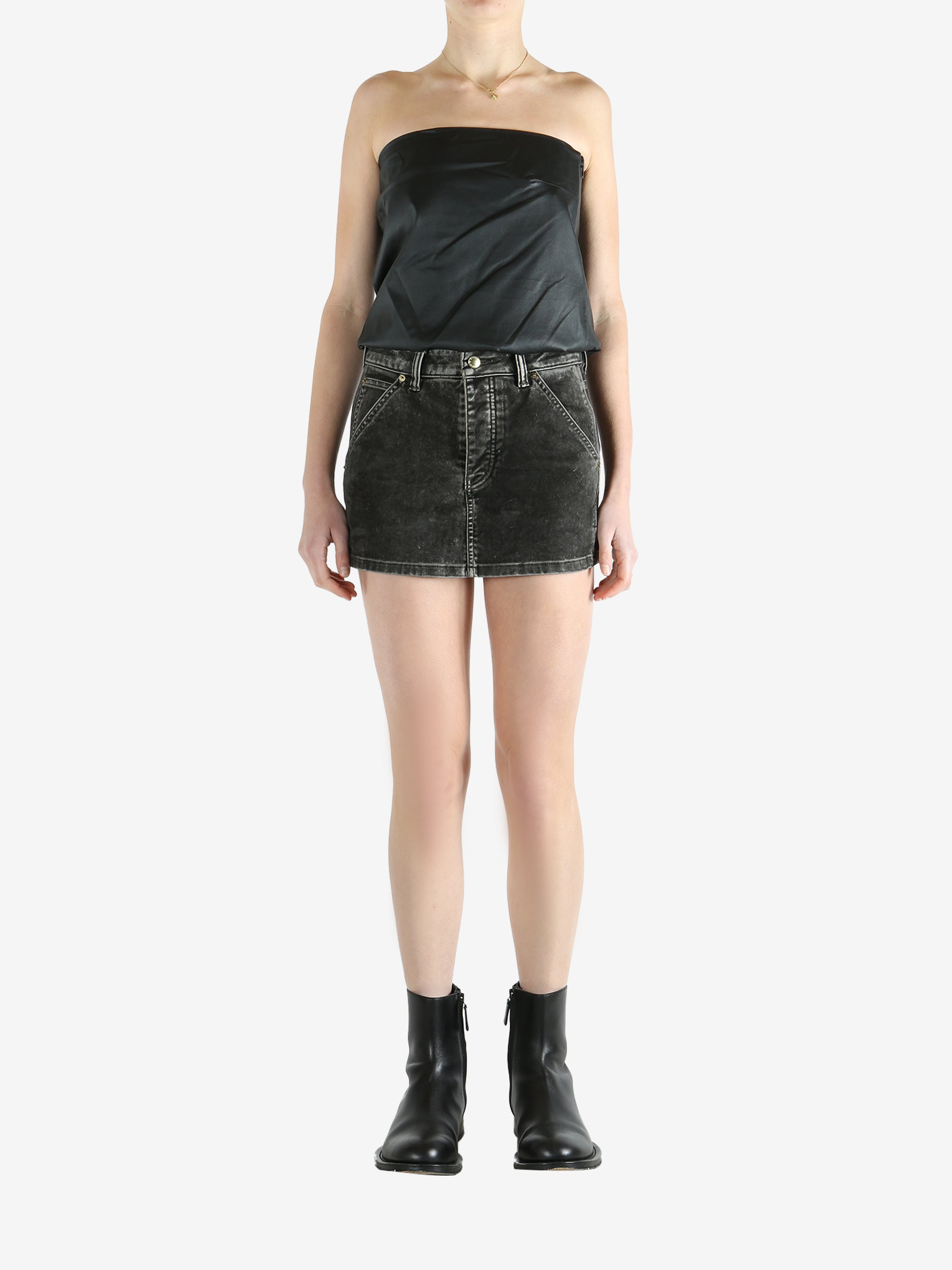 black top, full body view