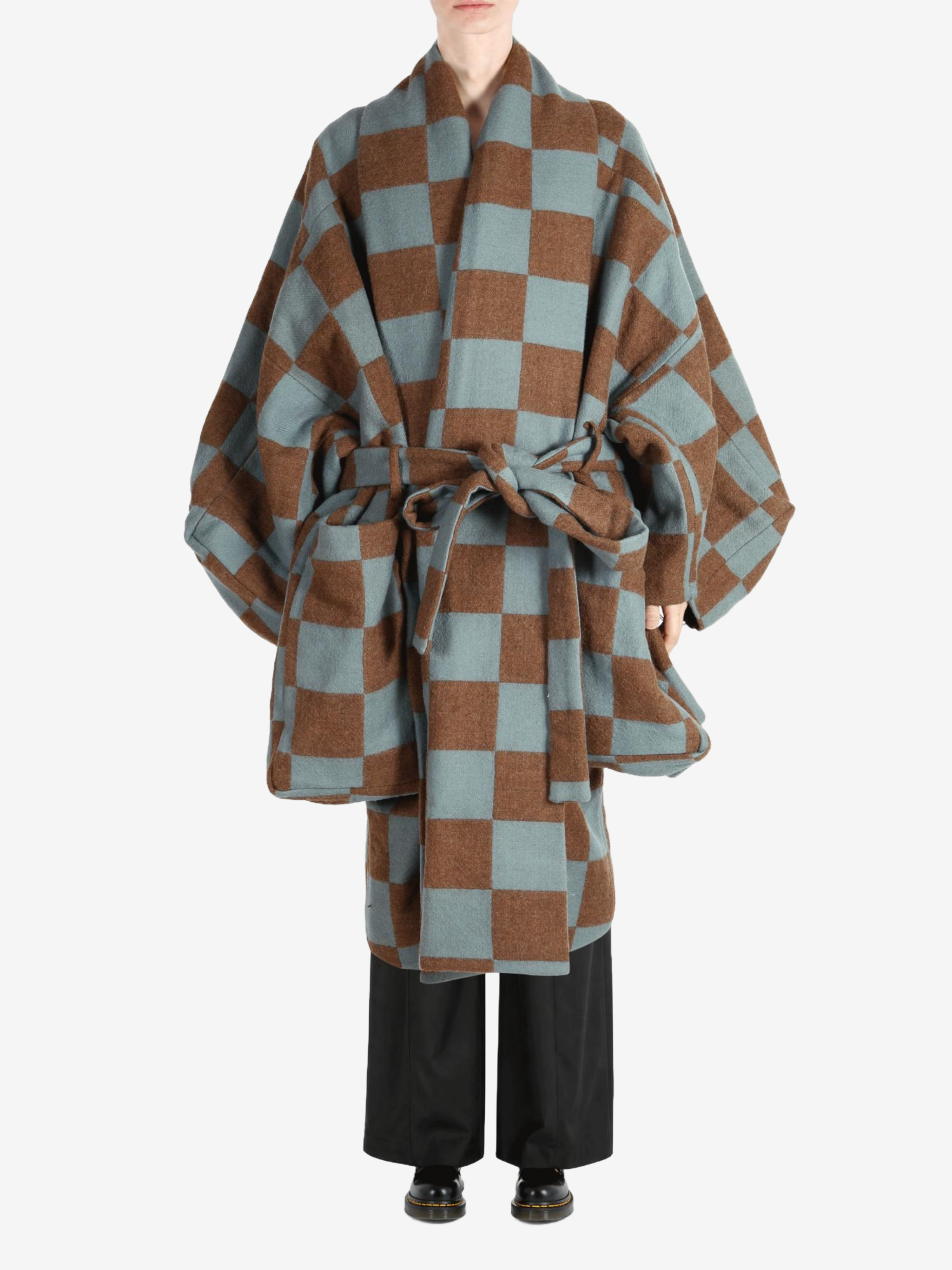 Brown jacket, full body view