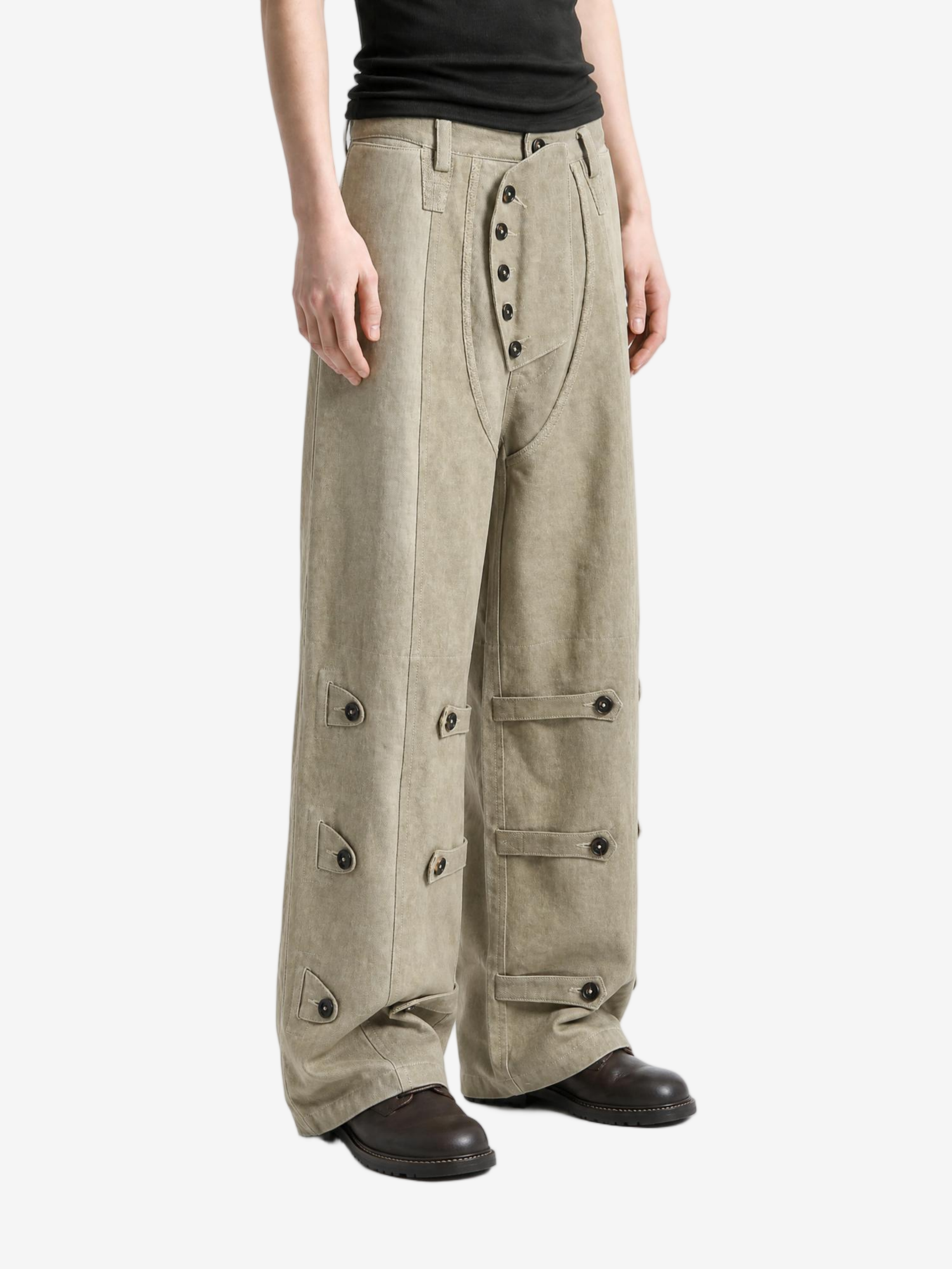 Tan jeans, full body view